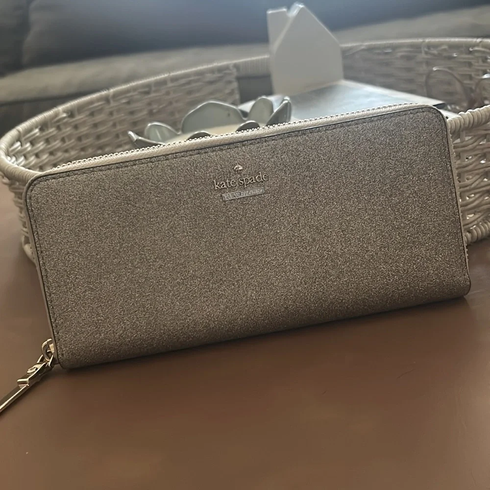 Kate Spade Gold Glimmer Zip Wallet - Picture 3 of 9